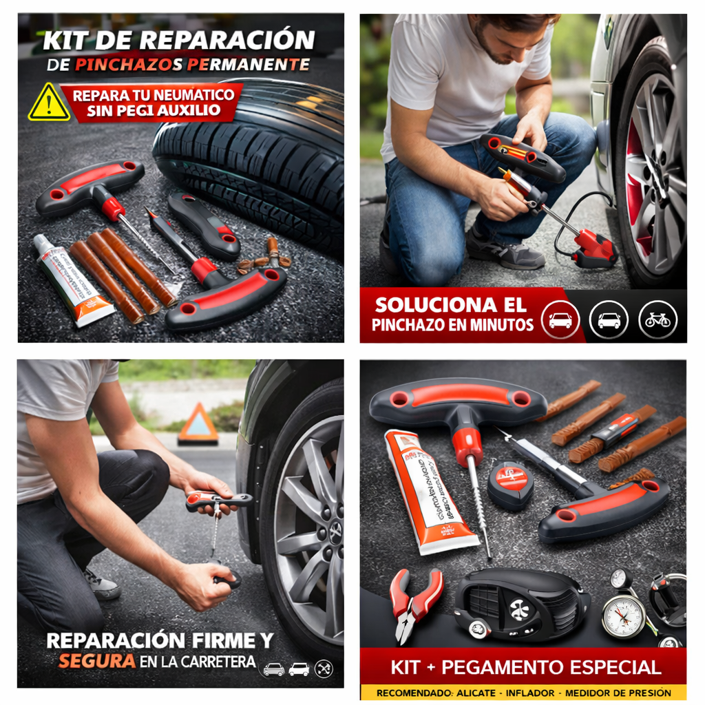 KIT REPARACION PINCHAZOS NEUMATICOS PERMANENTE